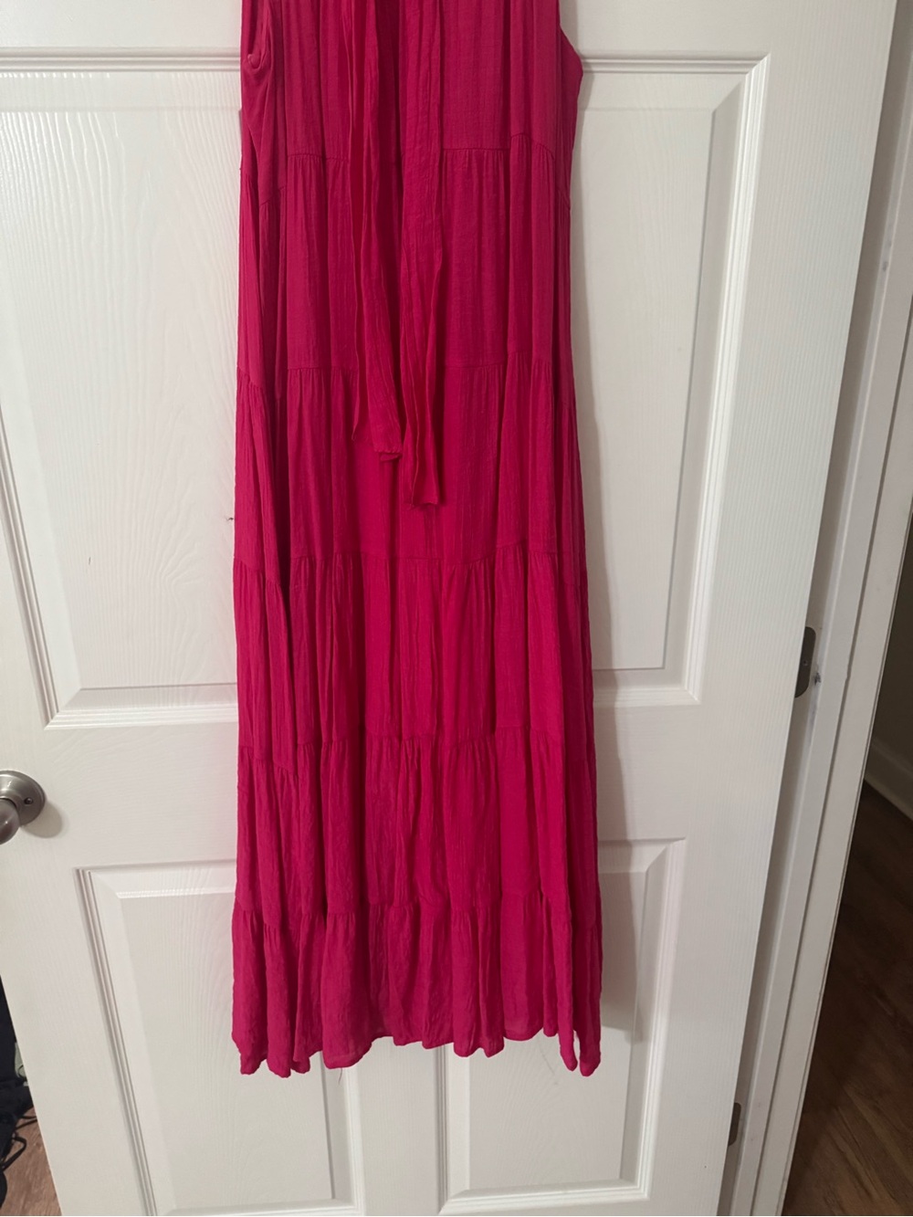 entro Hot Pink Sleeveless Tiered Maxi Dress - Picture 5 of 5